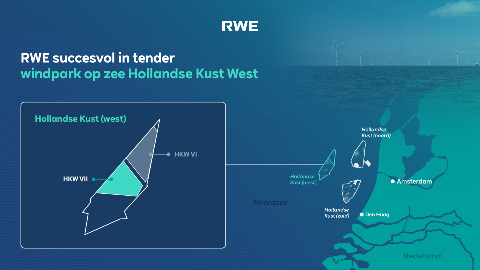 Hollandse Kust West VII: RWE succesvol in tender windpark op zee